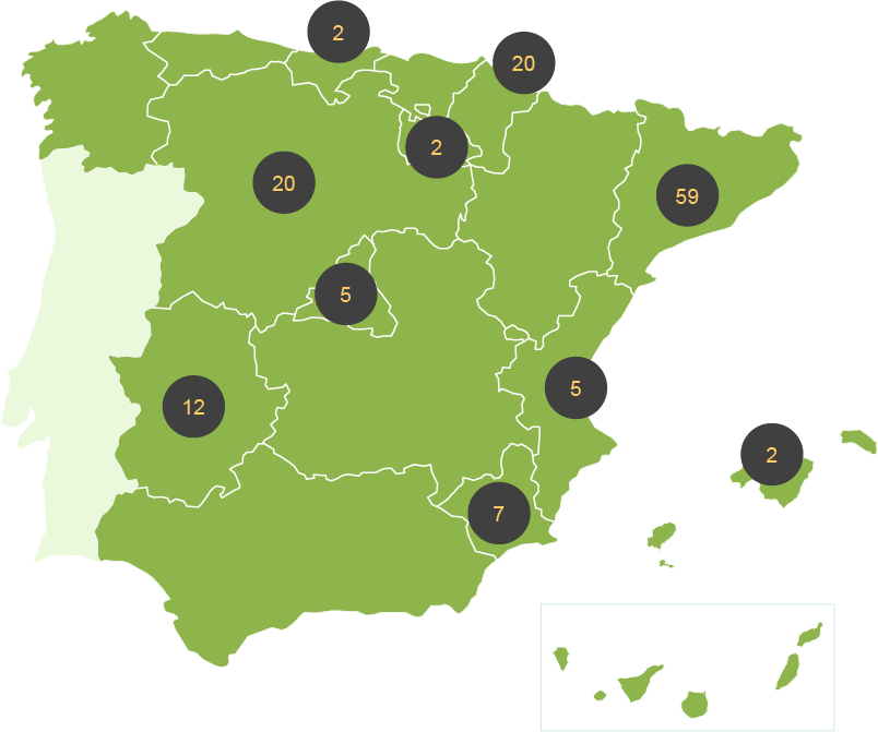 mapa-nacional-2022 Comparativa de costes de vertido de residuos municipales (incluyendo impuestos) en las diferentes CCAA (€/t)